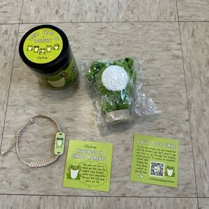 Green Frog Positivity Jar and Figurine Set